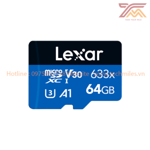 Thẻ nhớ LEXAR 64GB microSDXC U3, V30, A1 - LMS0633064G-BNNNG